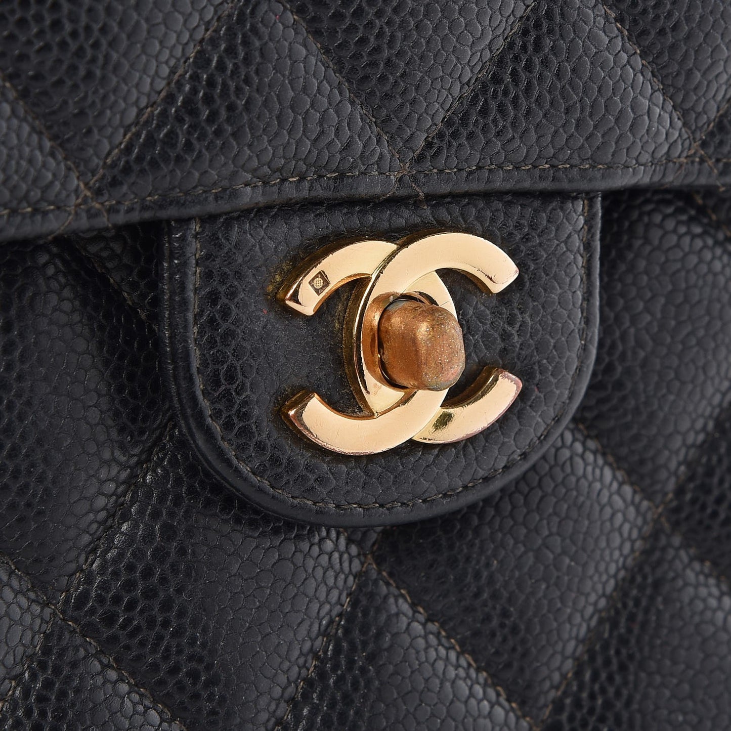 Caviar Quilted Jumbo Single Flap Black