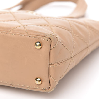 Chanel Calfskin Contrast Stitch Surpique Tote Beige 7 of 13