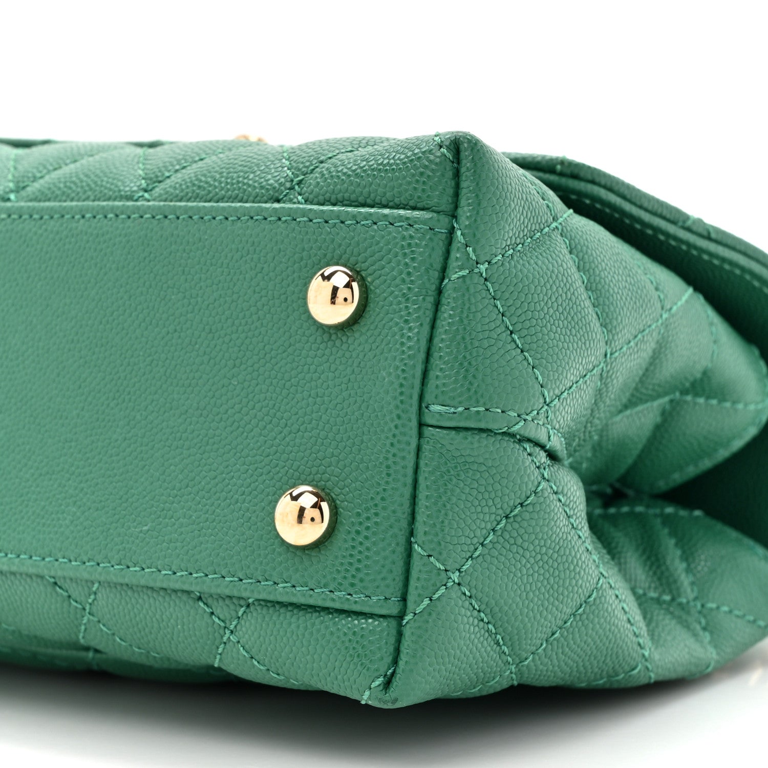 Chanel Caviar Quilted Mini Coco Handle Flap Green 10 of 14