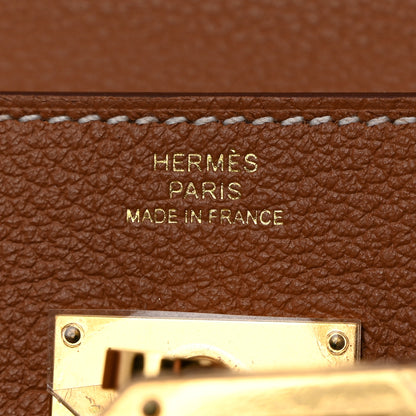 Hermes Evercolor Kelly Wallet To Go Gold 6 of 10