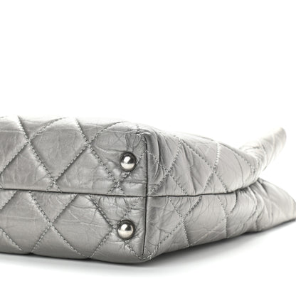 Chanel Metallic Aged Calfskin Quilted Reissue 2.55 Tote Dark Grey 10 of 12
