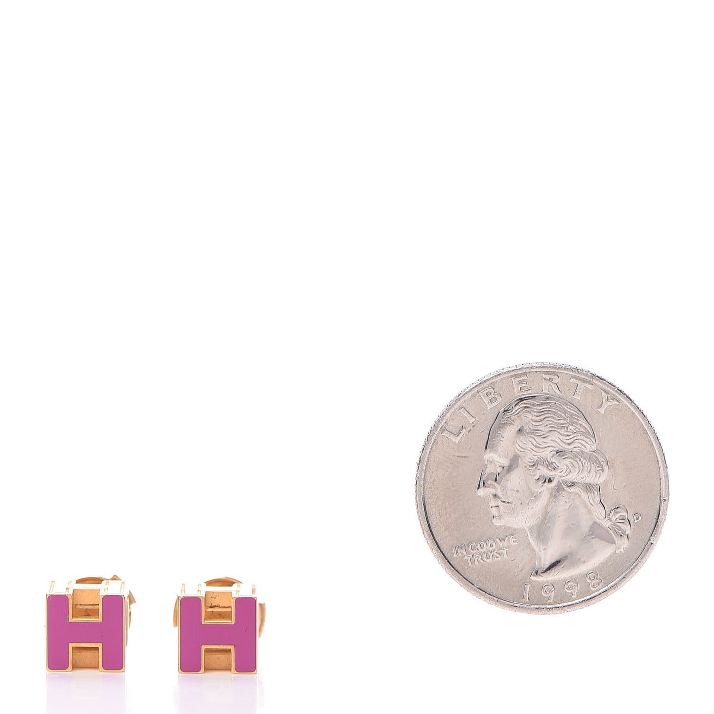 Gold Lacquered Cage d'H Earrings Rose Indien