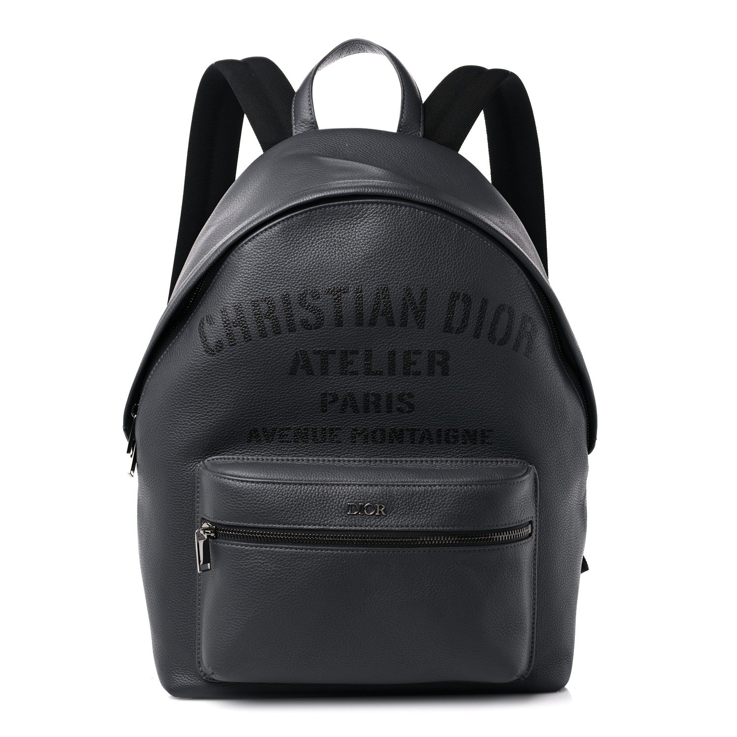 Christian Dior Calfskin Atelier Signature Print Backpack Grey 1 of 9