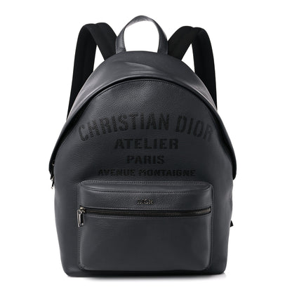 Christian Dior Calfskin Atelier Signature Print Backpack Grey 1 of 9