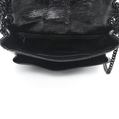 Saint Laurent Crinkled Calfskin Matelasse Monogram Medium Niki Chain Satchel Black 4 of 4