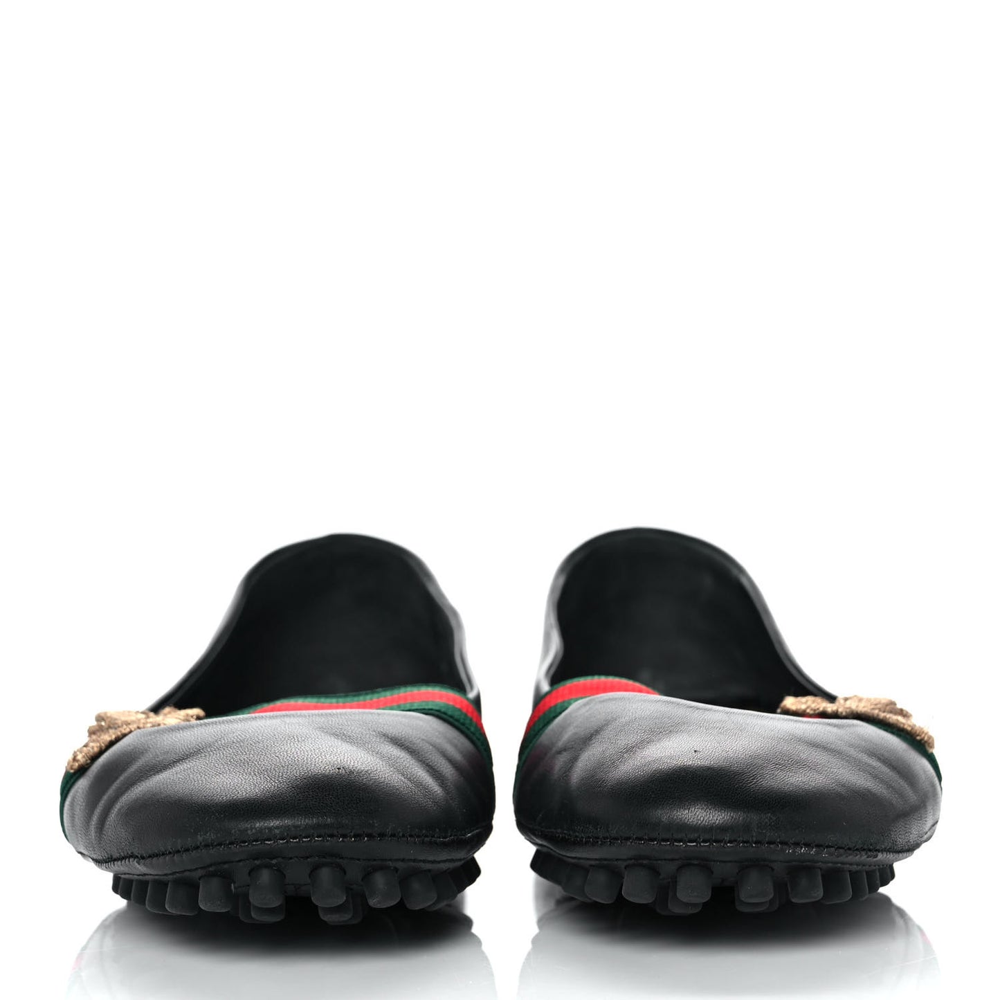Calfskin Bayadere Bee Ballerina Flats 39.5 Black