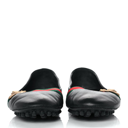Gucci Calfskin Bayadere Bee Ballerina Flats 39.5 Black 2 of 9