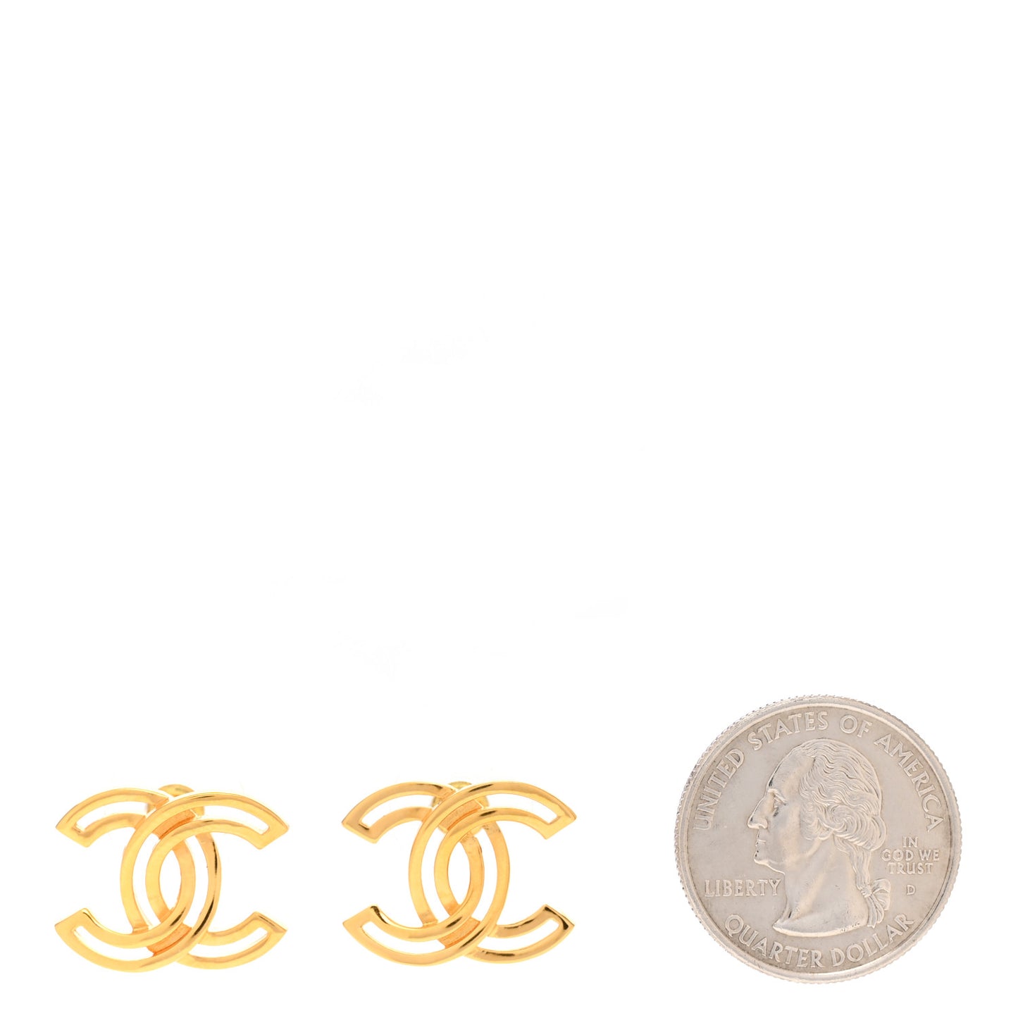 Metal Obazine CC Earrings Gold