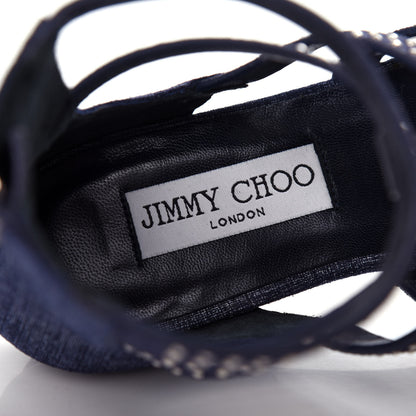 Jimmy Choo Denim Nix Gladiator Flat Sandals 36 Light Indigo 8 of 10