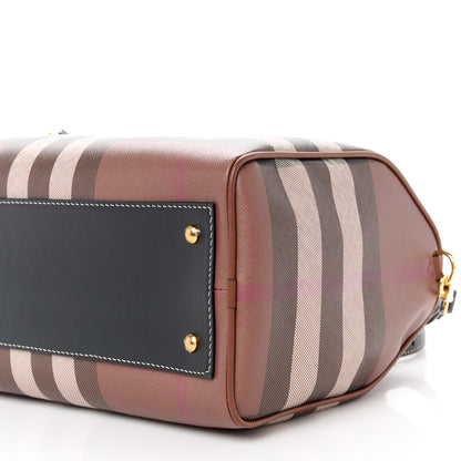 Burberry E-canvas Check Bowling Bag Dark Birch Brown 10 of 10