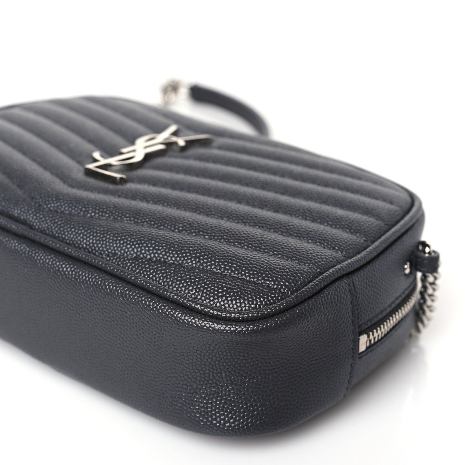 Saint Laurent Grain De Poudre Matelasse Monogram Mini Lou Camera Bag Storm 9 of 10