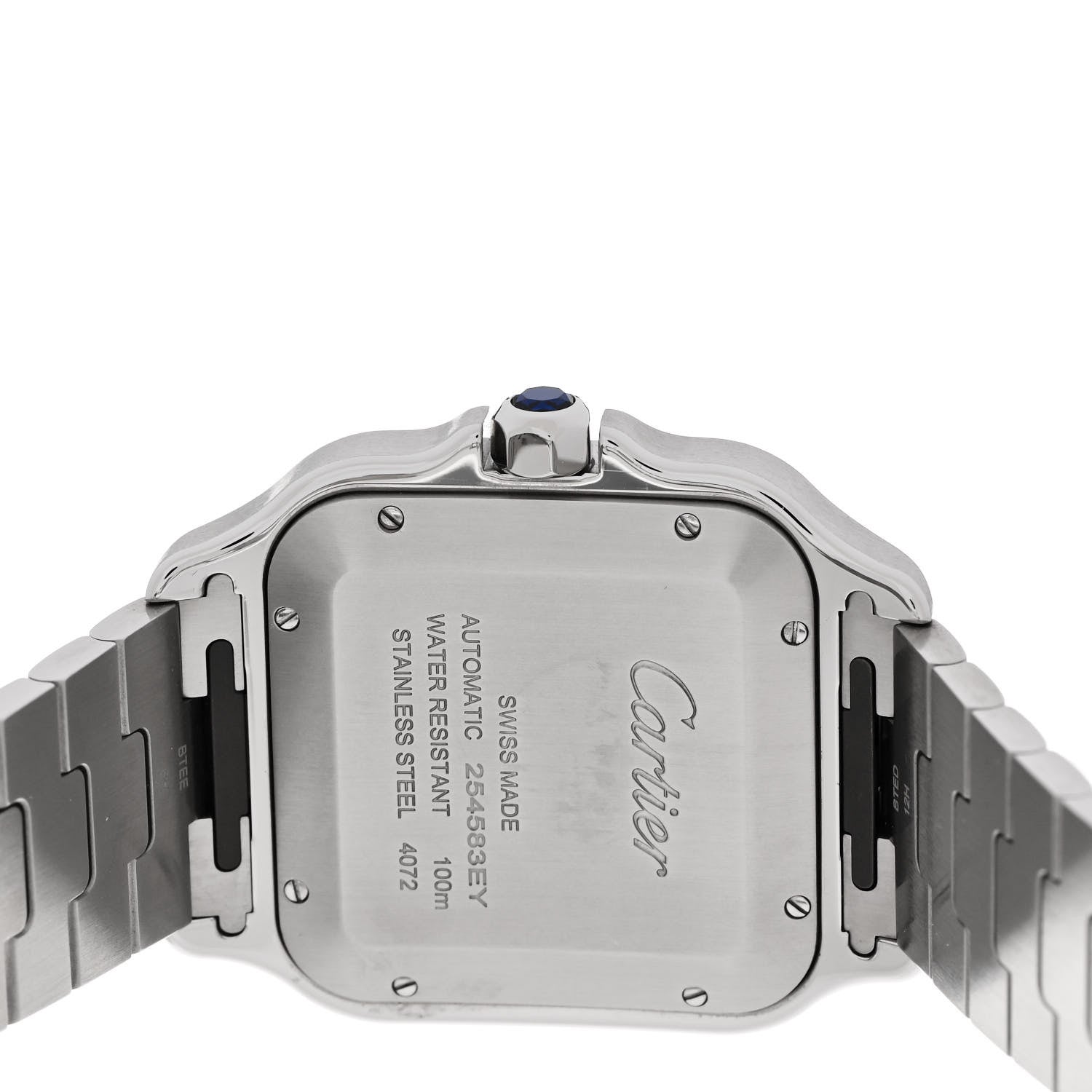 Cartier Stainless Steel 39.8mm Santos De Cartier Automatic Watch Green 4 of 5