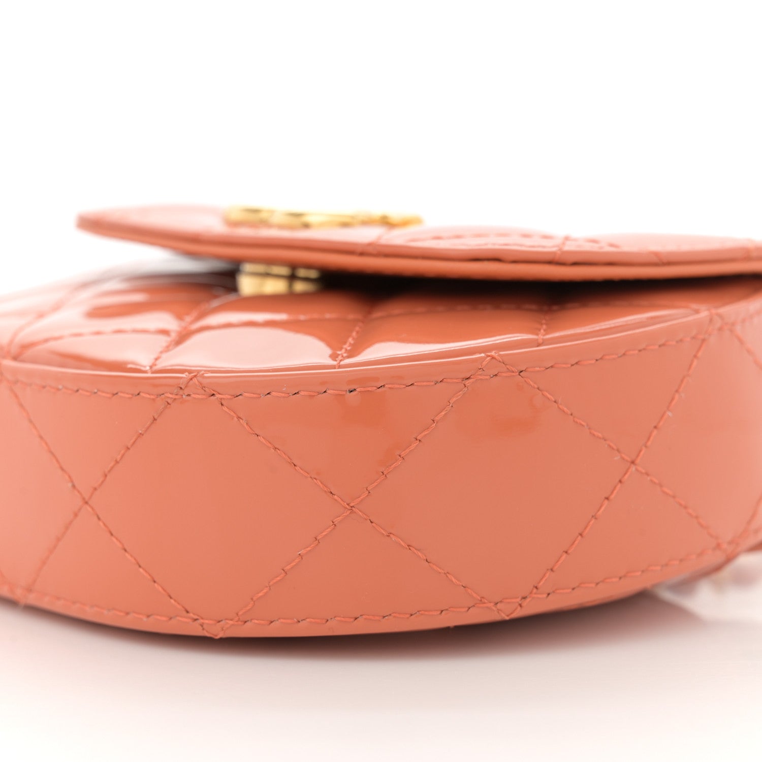 Chanel Patent Quilted Mini Top Handle Crossbody Flap Orange 10 of 11