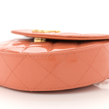 Chanel Patent Quilted Mini Top Handle Crossbody Flap Orange 10 of 11