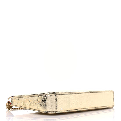 Christian Louboutin Iridescent Textured Calfskin Loubila Chain Clutch Gold 4 of 10