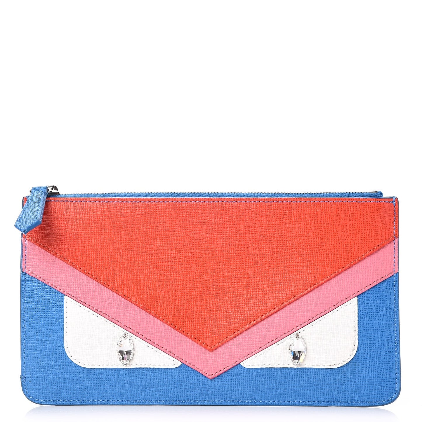 Vitello Elite Crystal Eye Monster Zip Pouch Royal Blue Papavero Multicolor