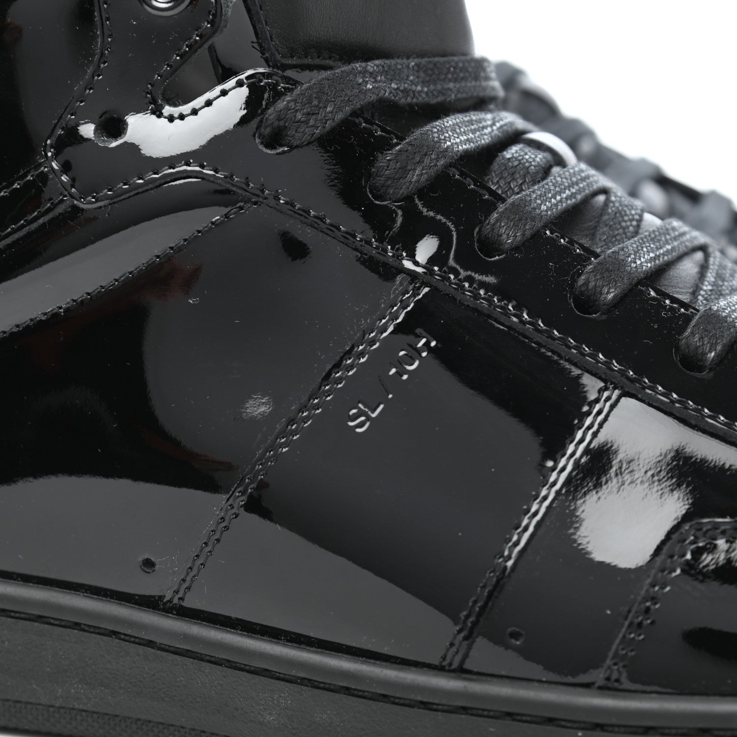 Saint Laurent Patent Court Classic SL/10H High Top Sneakers 44 Black 9 of 10