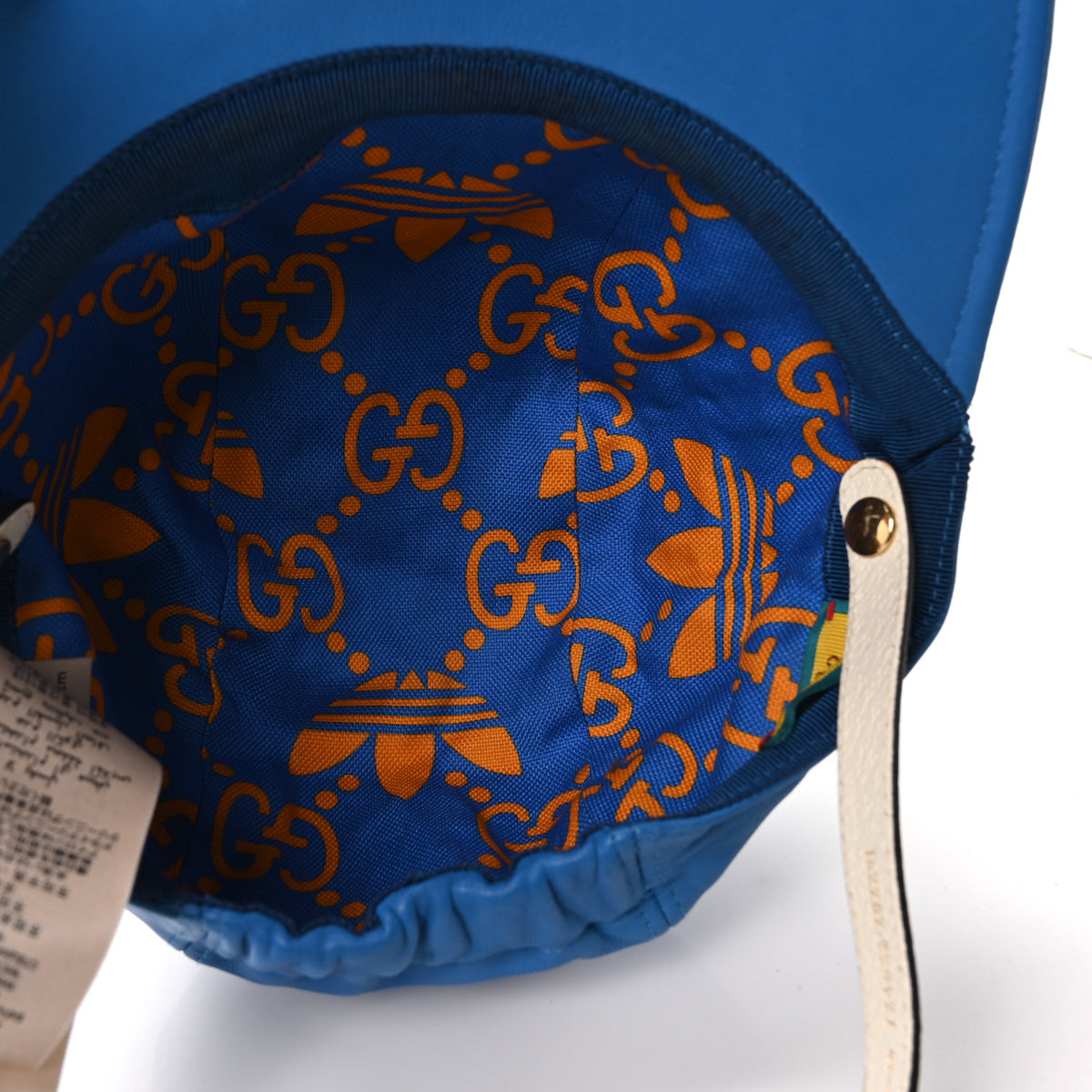 Gucci X ADIDAS Lambskin Trefoil Stefanos Baseball Hat L Blue 8 of 10