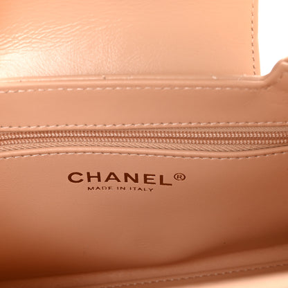 Chanel Shiny Aged Calfskin Quilted Nano Kelly Shopper Beige 6 of 10