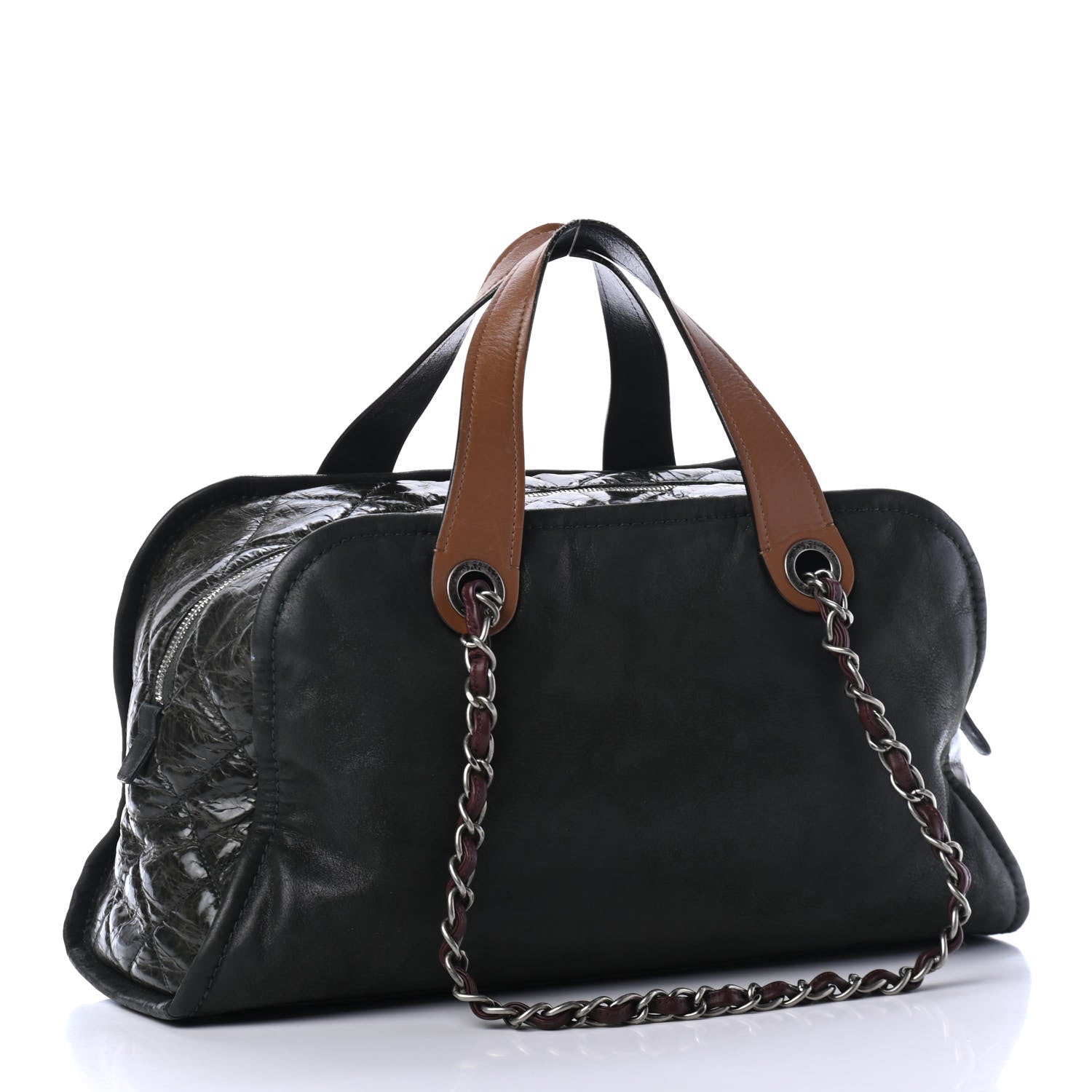 Chanel Iridescent Calfskin In The Mix Bowler Green 2 of 4
