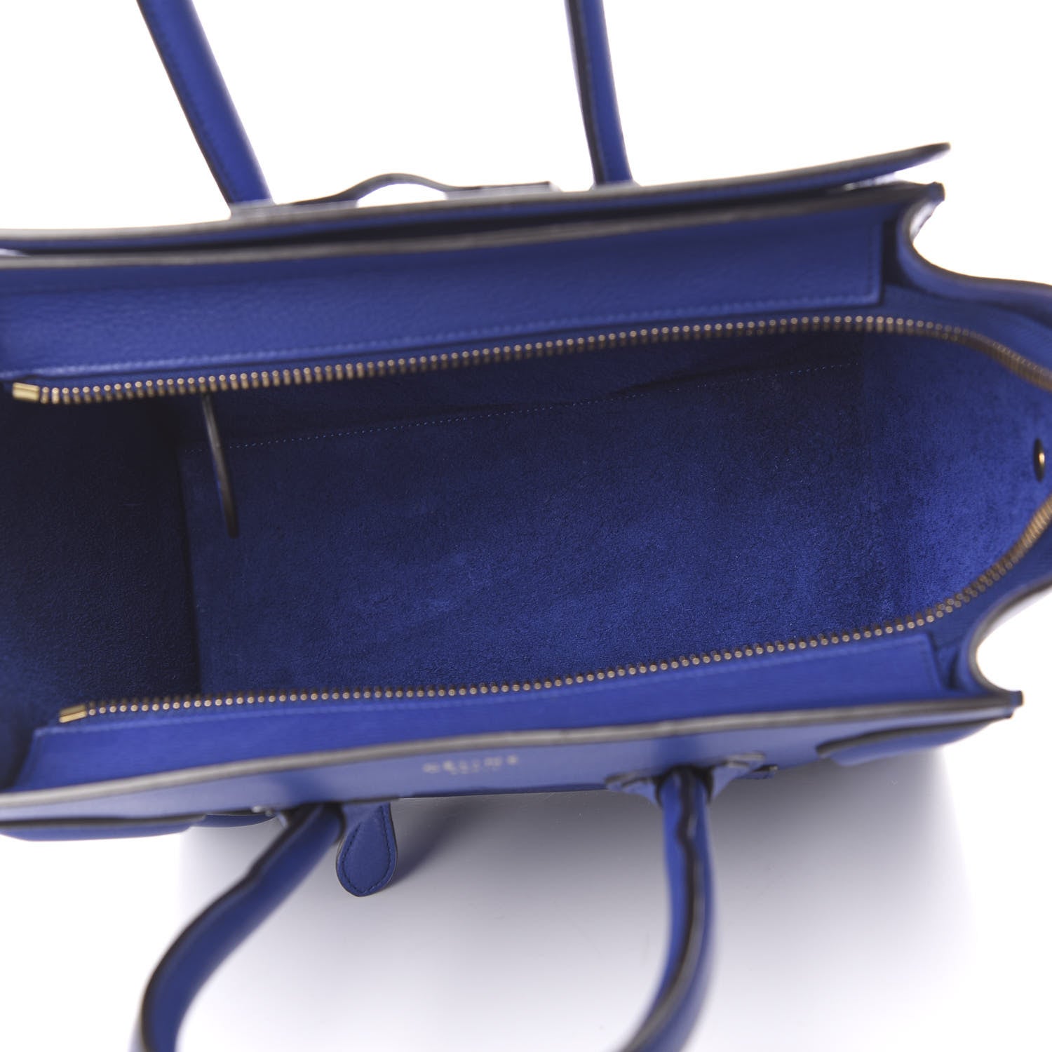 Celine Drummed Calfskin Micro Luggage Indigo 5 of 10