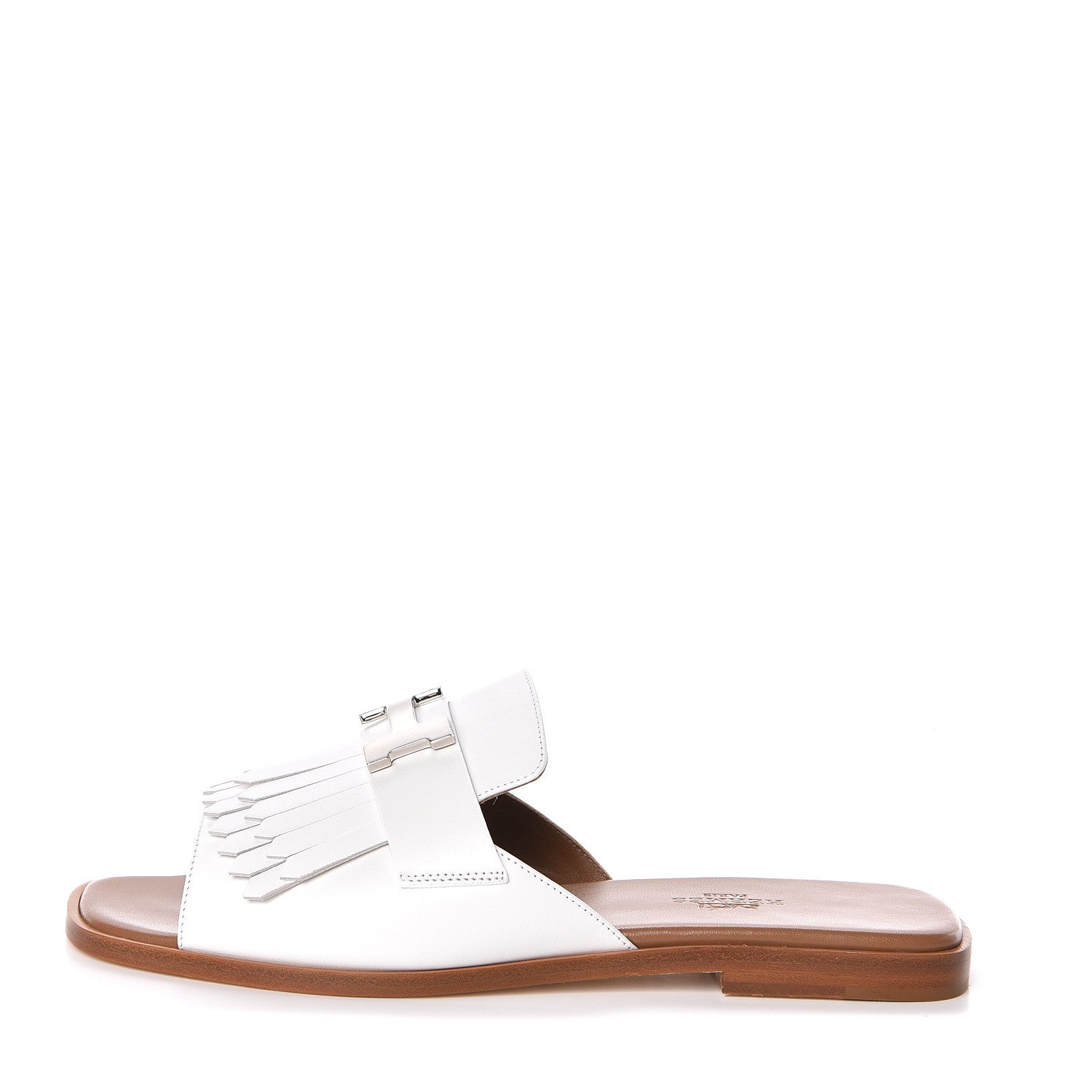 Hermes Calfskin Auteuil Sandals 37 White 1 of 8