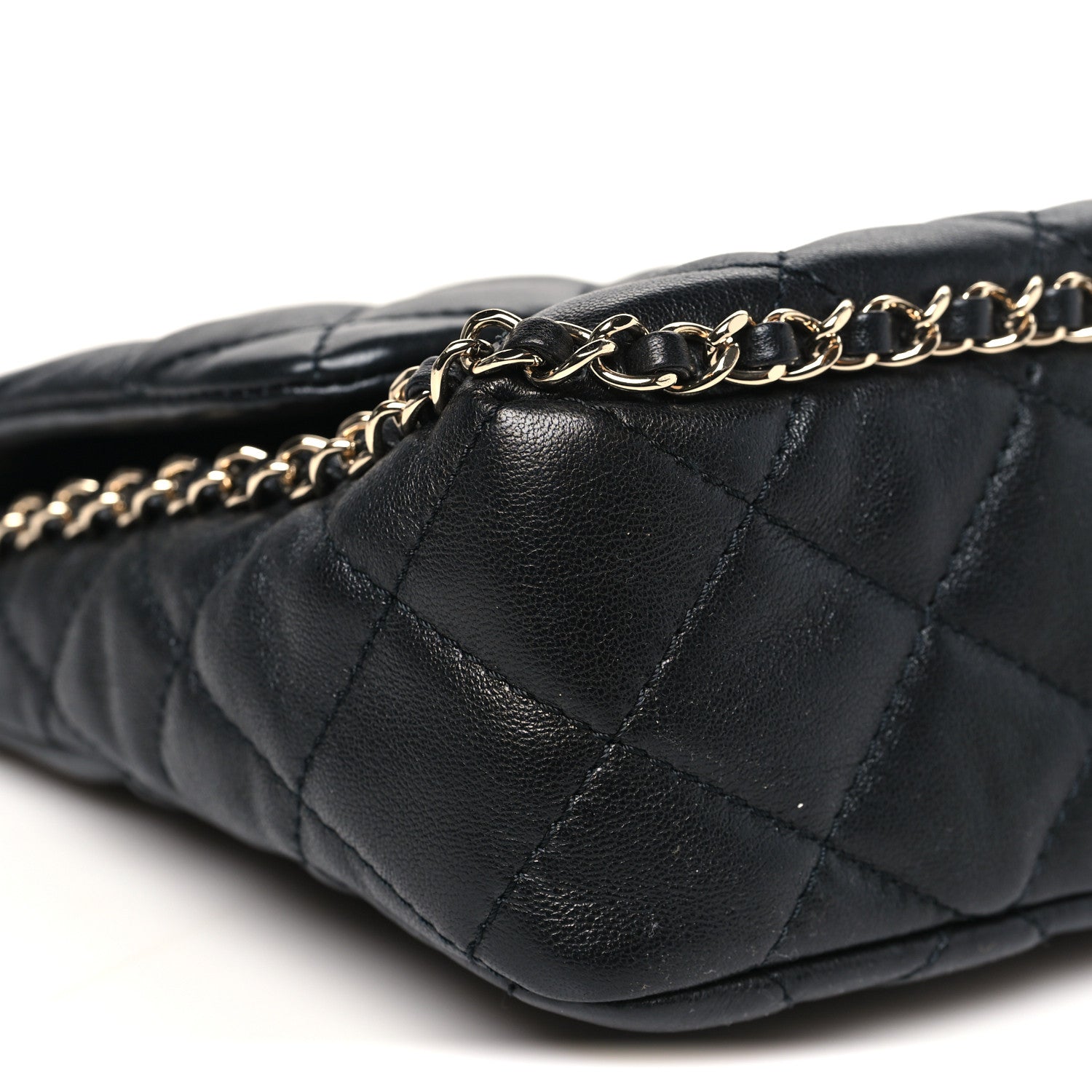 Chanel Lambskin Quilted Enamel CC Chain Frame Flap Black 9 of 10