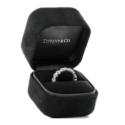 Tiffany Platinum Diamond Victoria Alternating Band Ring 53 6.25 5 of 5