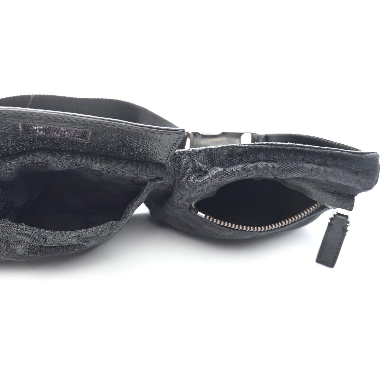 GG Monogram Double Pocket Belt Bag Black