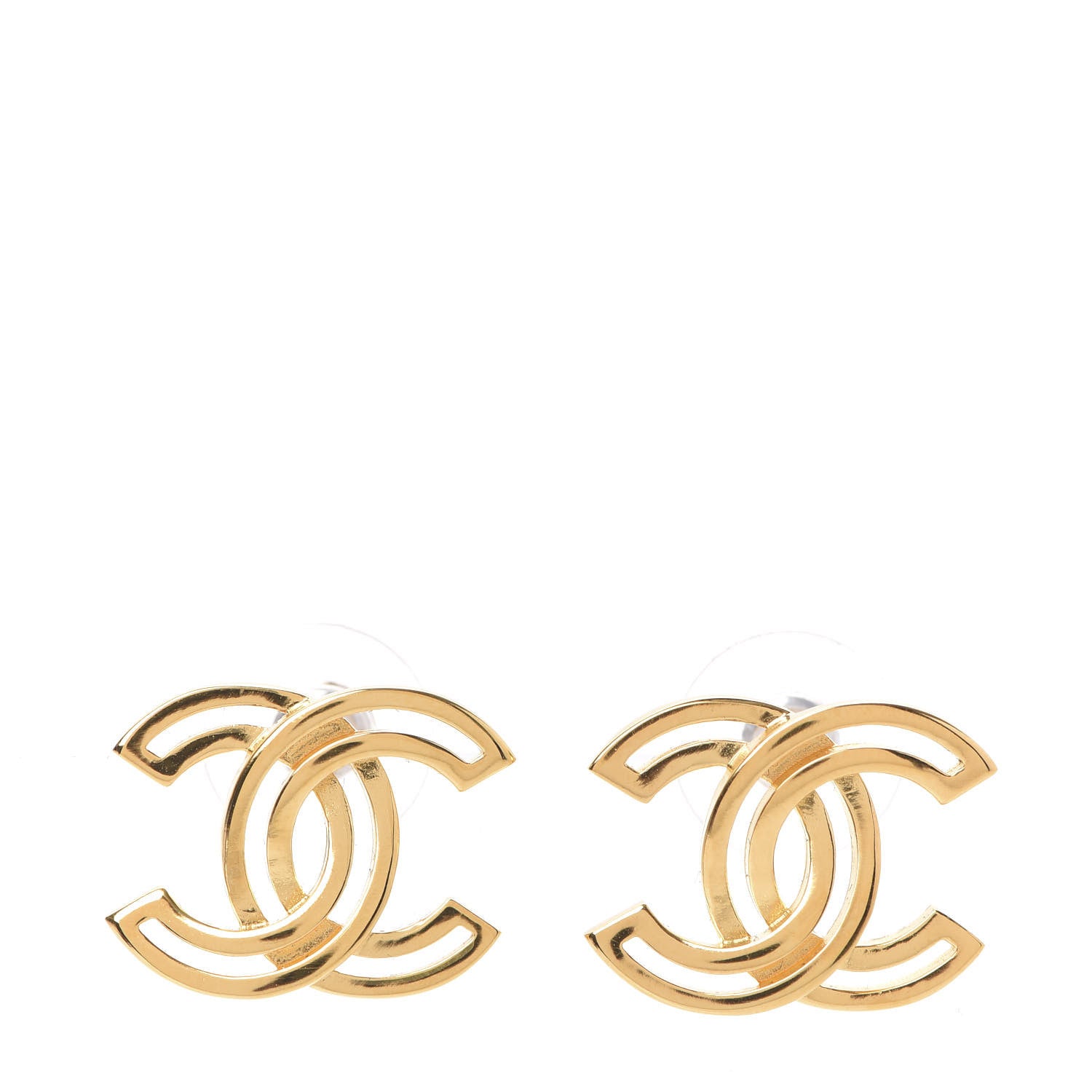 Chanel Metal Obazine CC Earrings Gold 1 of 5