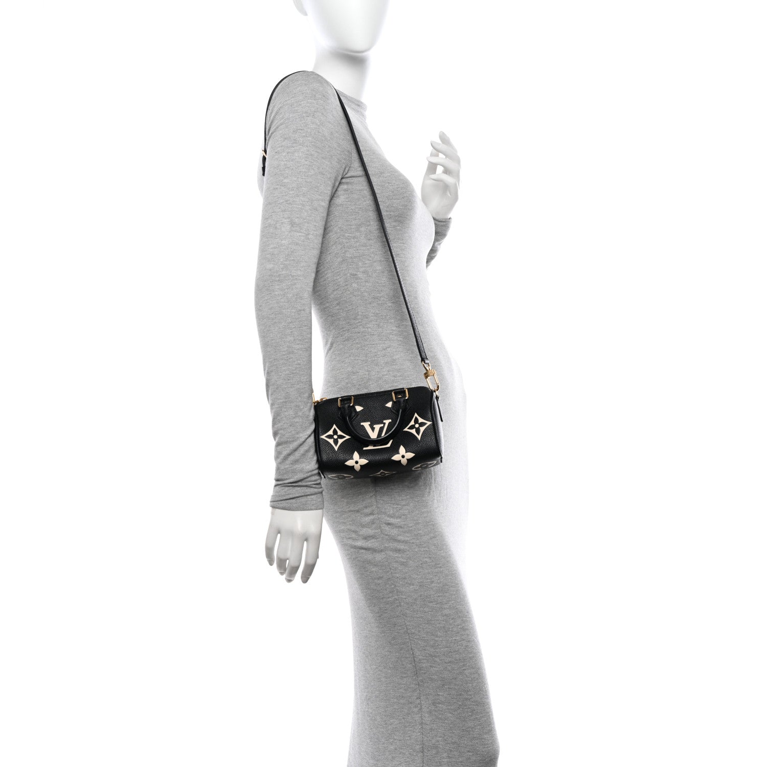 Louis Vuitton Empreinte Monogram Giant Nano Speedy Black Beige 2 of 10