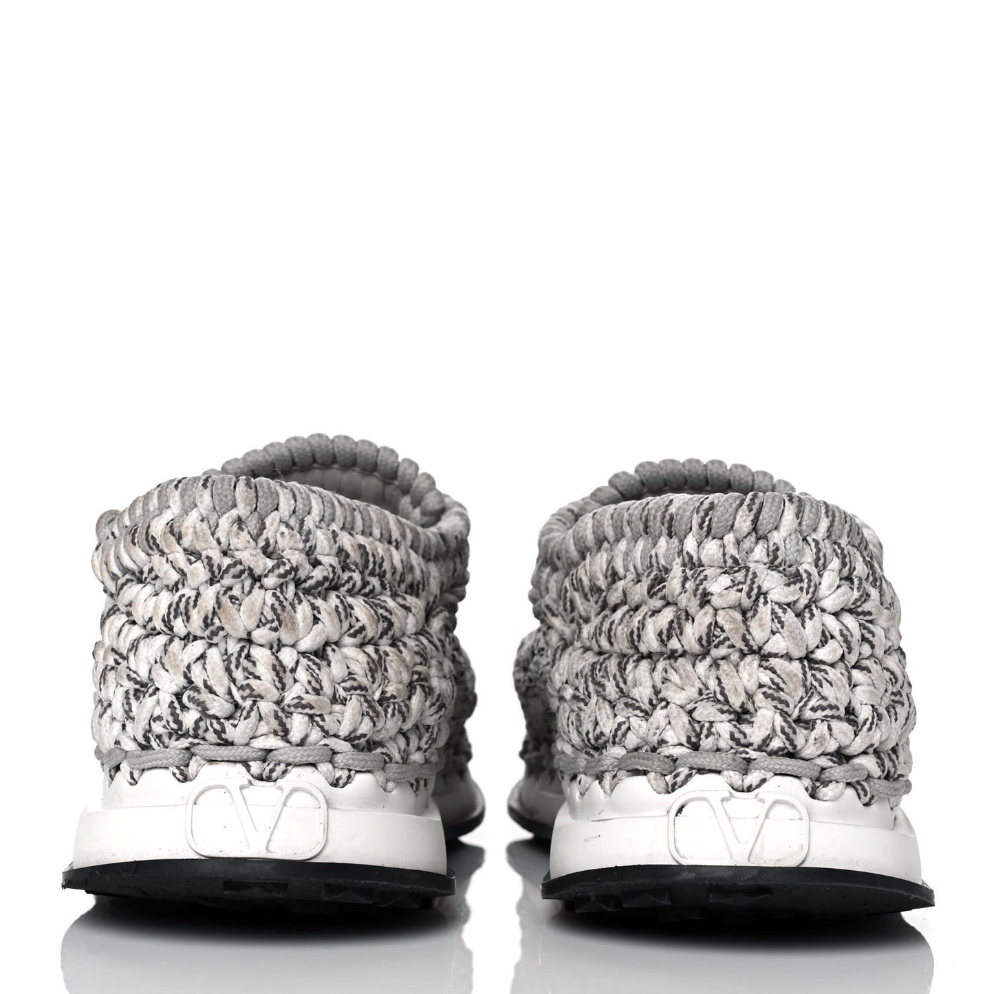 Fabric Crochet Mens Low Top Sneakers 44 Pastel Grey