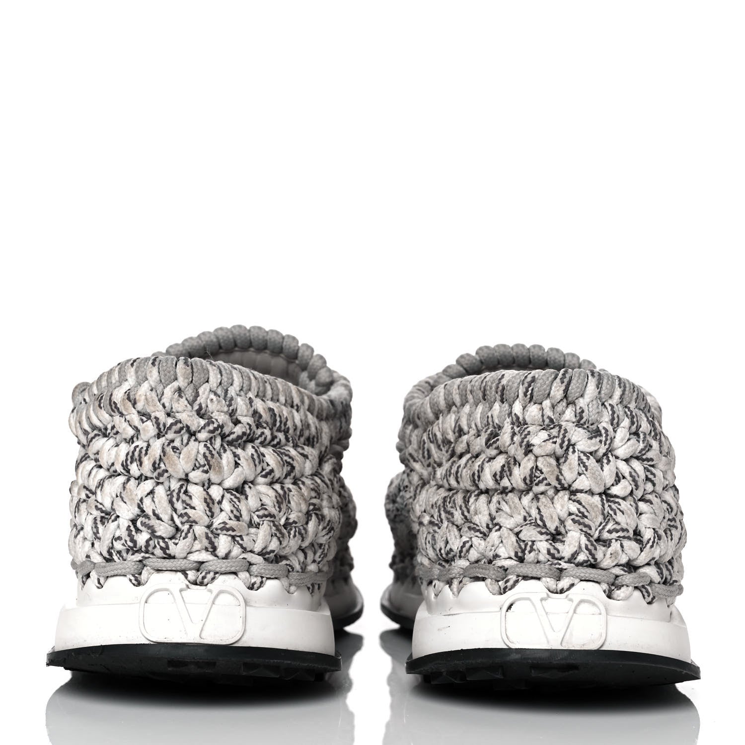 Valentino Garavani Fabric Crochet Mens Low Top Sneakers 44 Pastel Grey 5 of 10