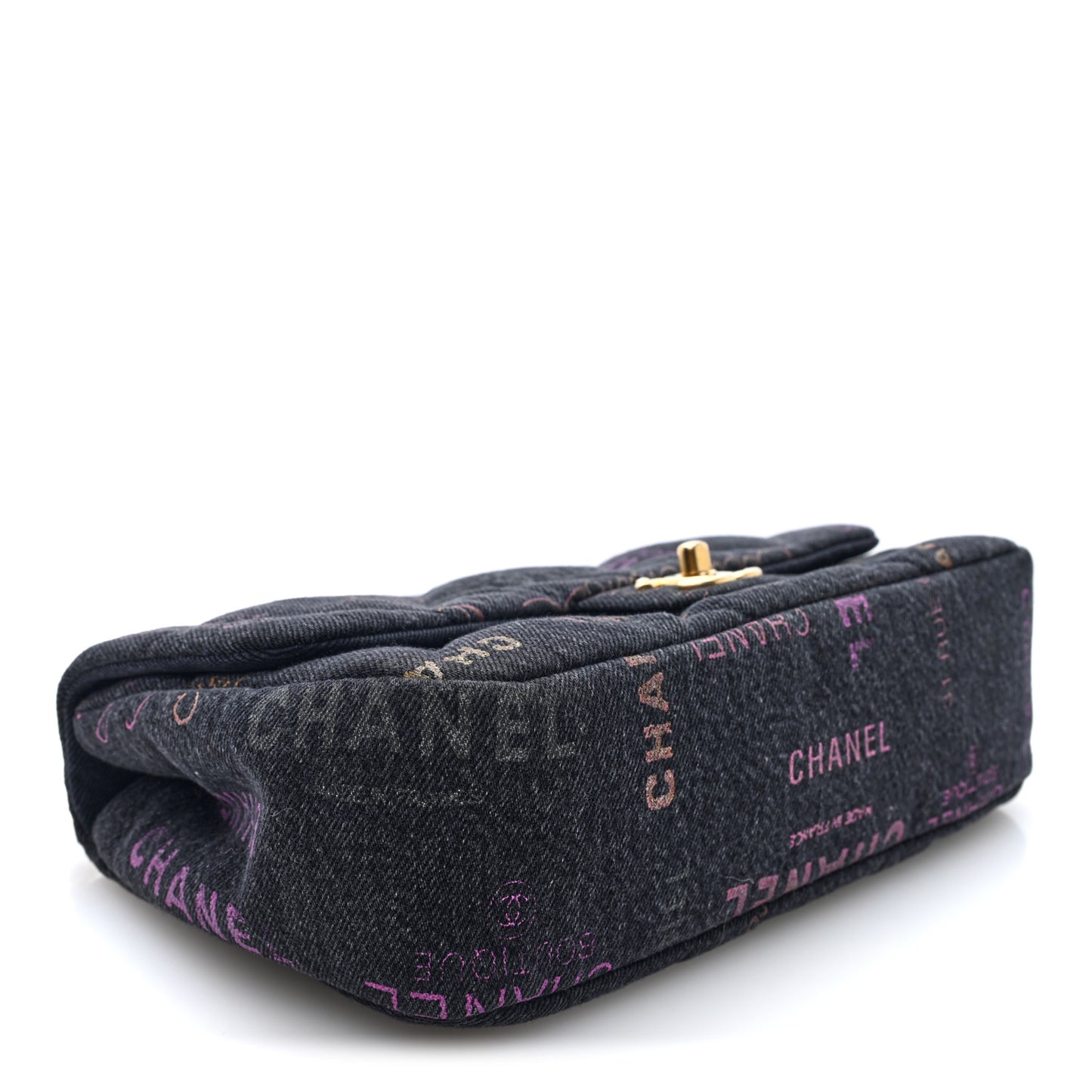 Denim Quilted Denim Mood Large Flap Black Multicolor