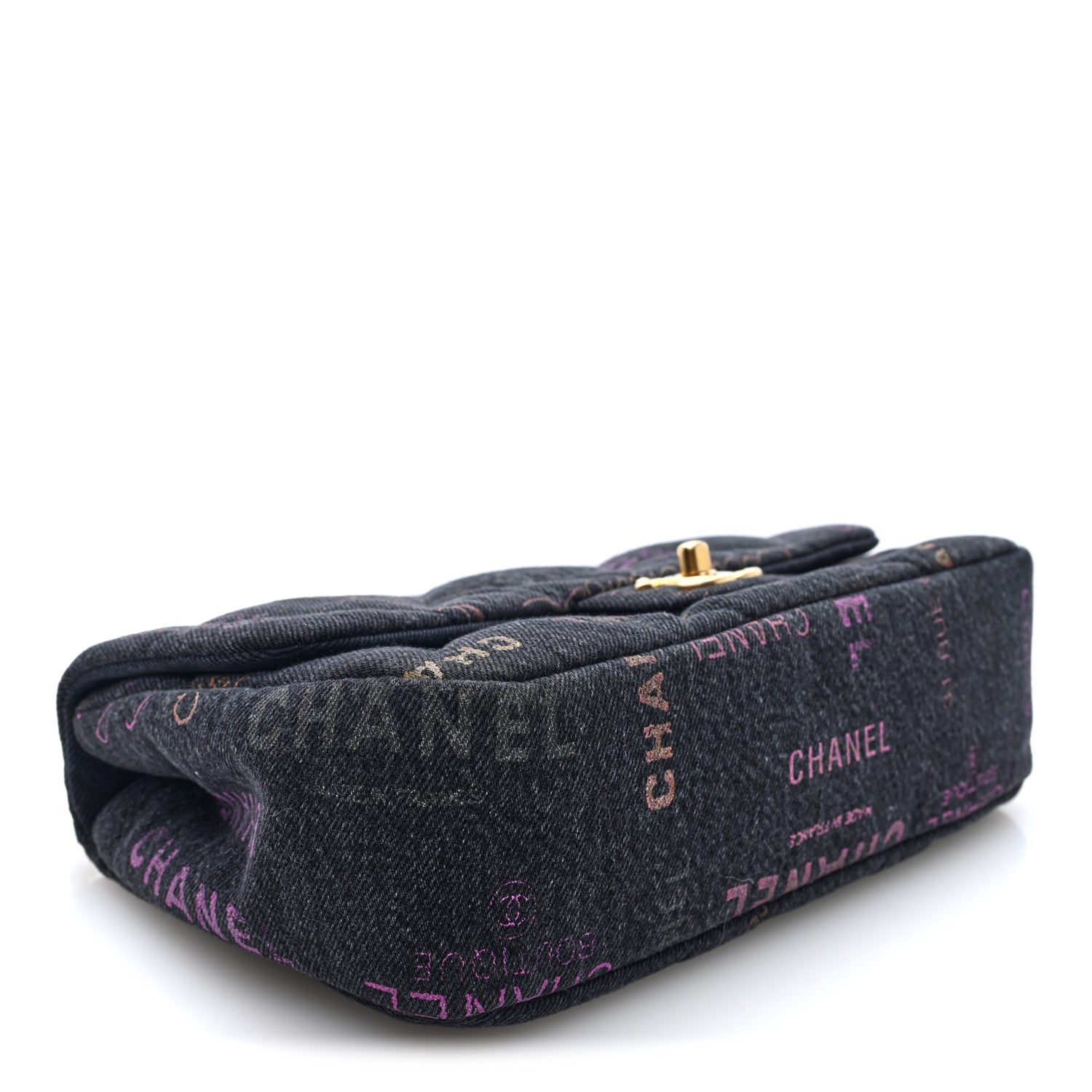 Chanel Denim Quilted Denim Mood Large Flap Black Multicolor 5 of 10