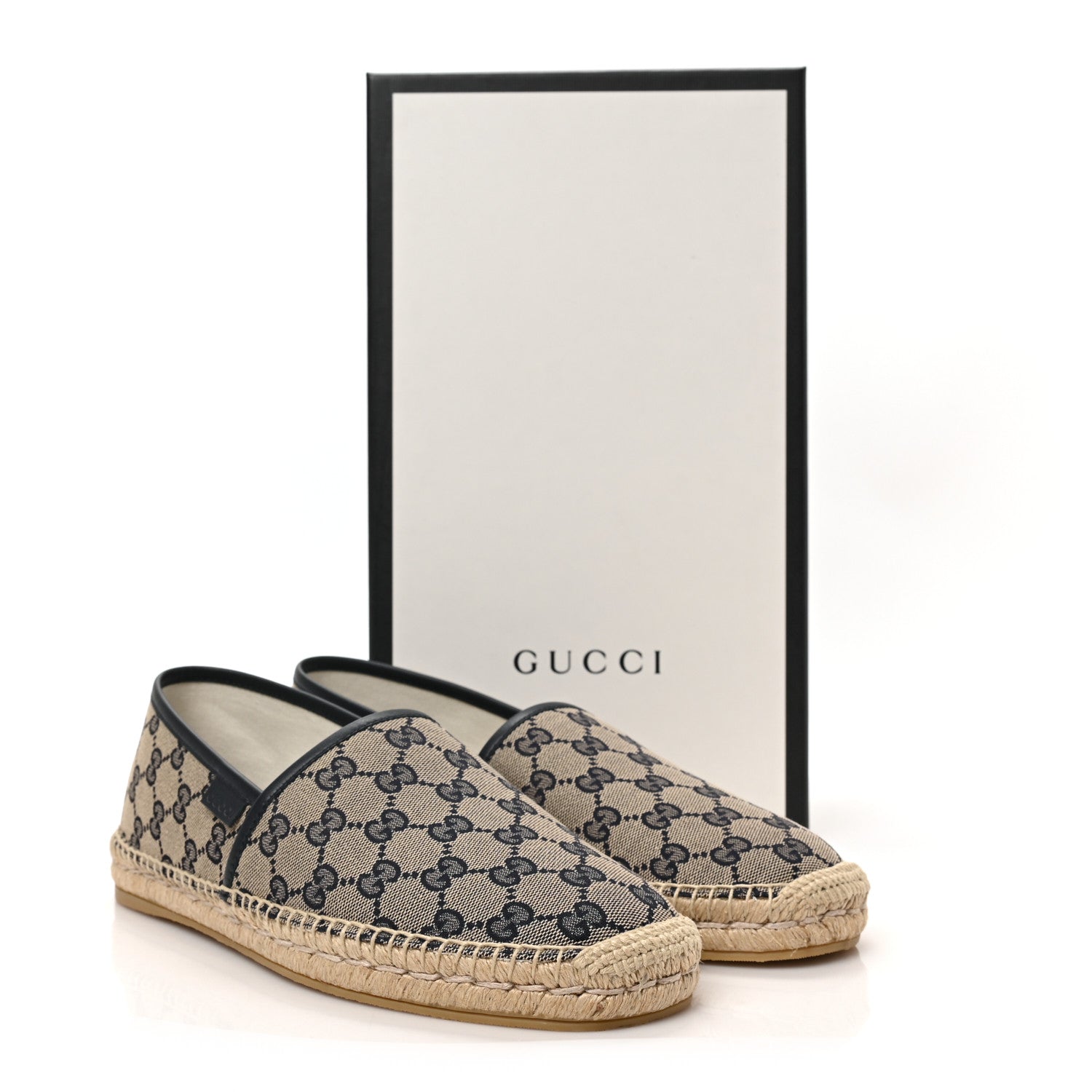 Gucci Monogram Miro Soft Calfskin Mens Espadrilles 9 Beige Blue 8 of 8