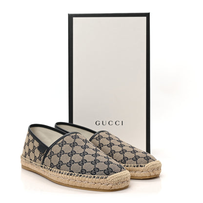 Gucci Monogram Miro Soft Calfskin Mens Espadrilles 9 Beige Blue 8 of 8