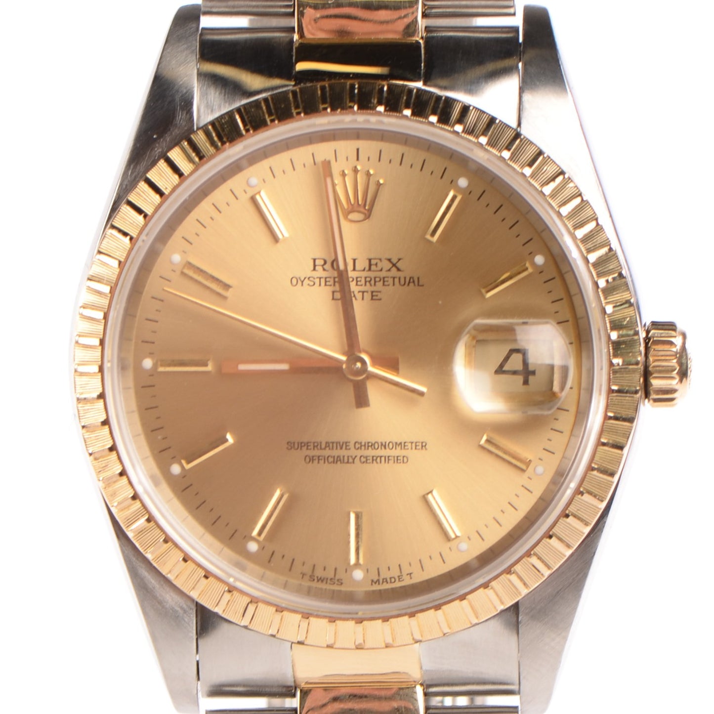 Stainless Steel 18K Yellow Gold 36mm Oyster Perpetual Datejust Watch Champagne 16233