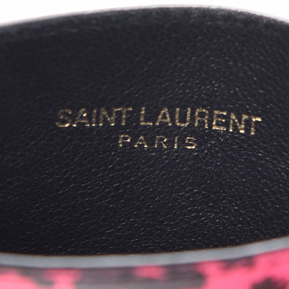 Saint Laurent Grain De Poudre Classic Letters Credit Card Case Fuchsia Black 6 of 20