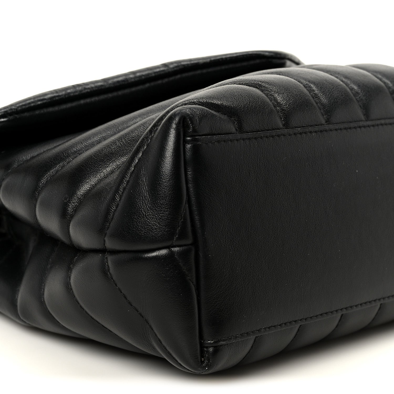 Saint Laurent Calfskin Y Quilted Monogram Small Loulou Chain Satchel Black 10 of 11