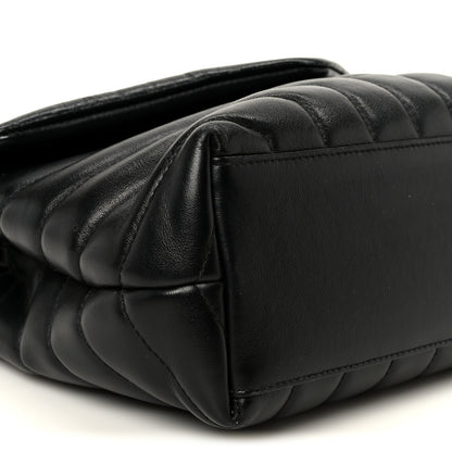 Saint Laurent Calfskin Y Quilted Monogram Small Loulou Chain Satchel Black 10 of 11