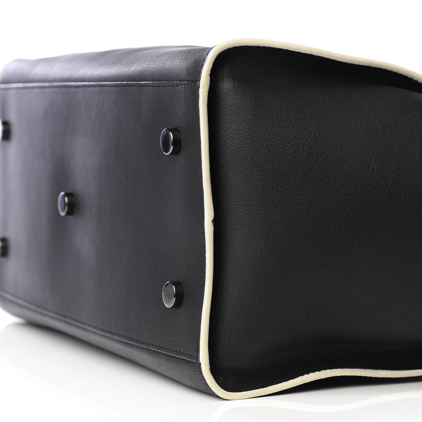Calfskin Small Monogram Downtown Cabas Black White