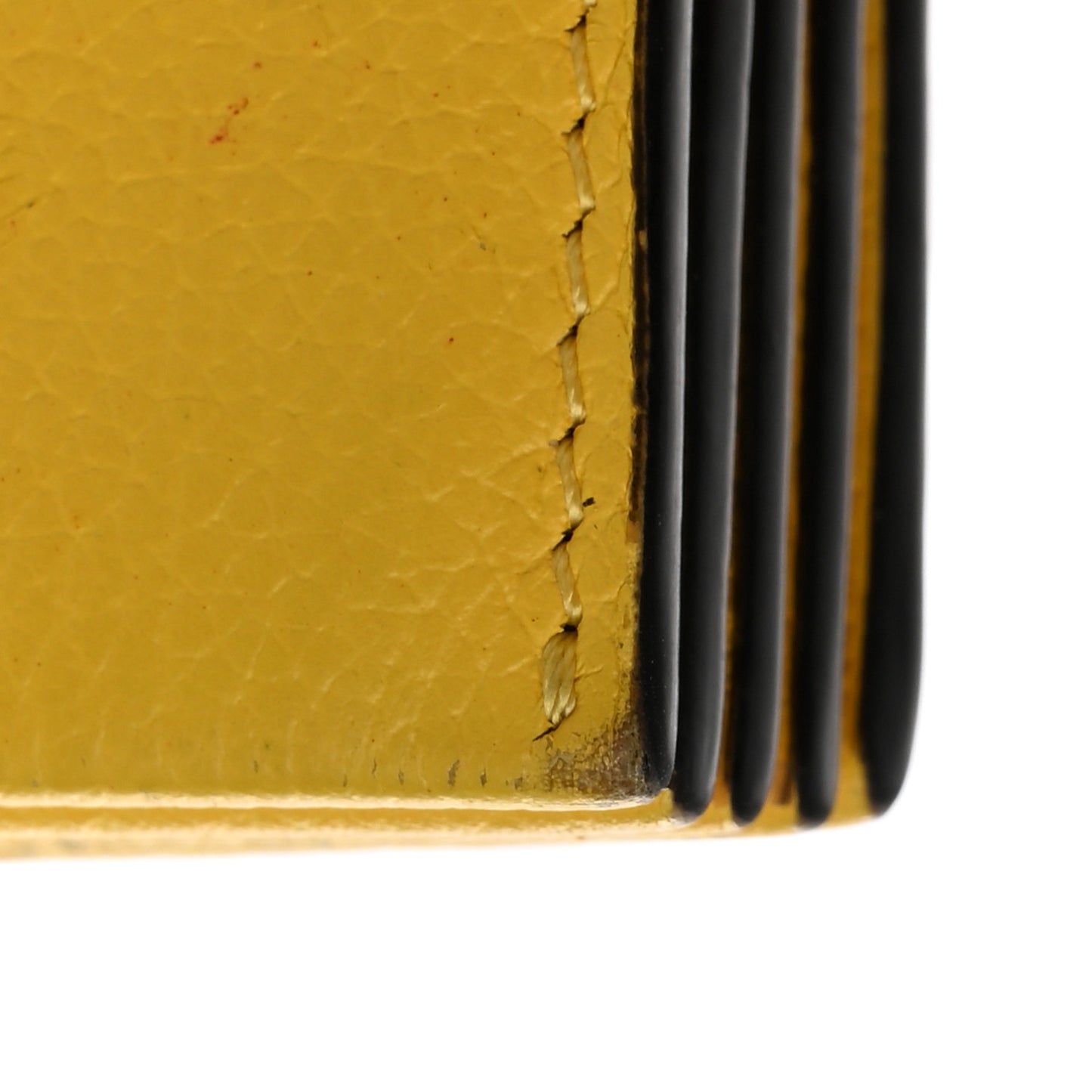 Grained Calfskin Medusa Card Holder Yellow Purple