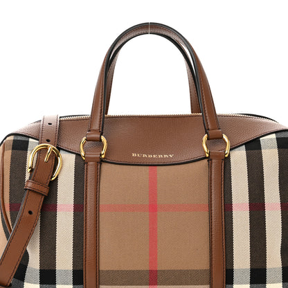 Burberry House Check Derby Calfskin Medium Alchester Bowling Bag Tan 7 of 10