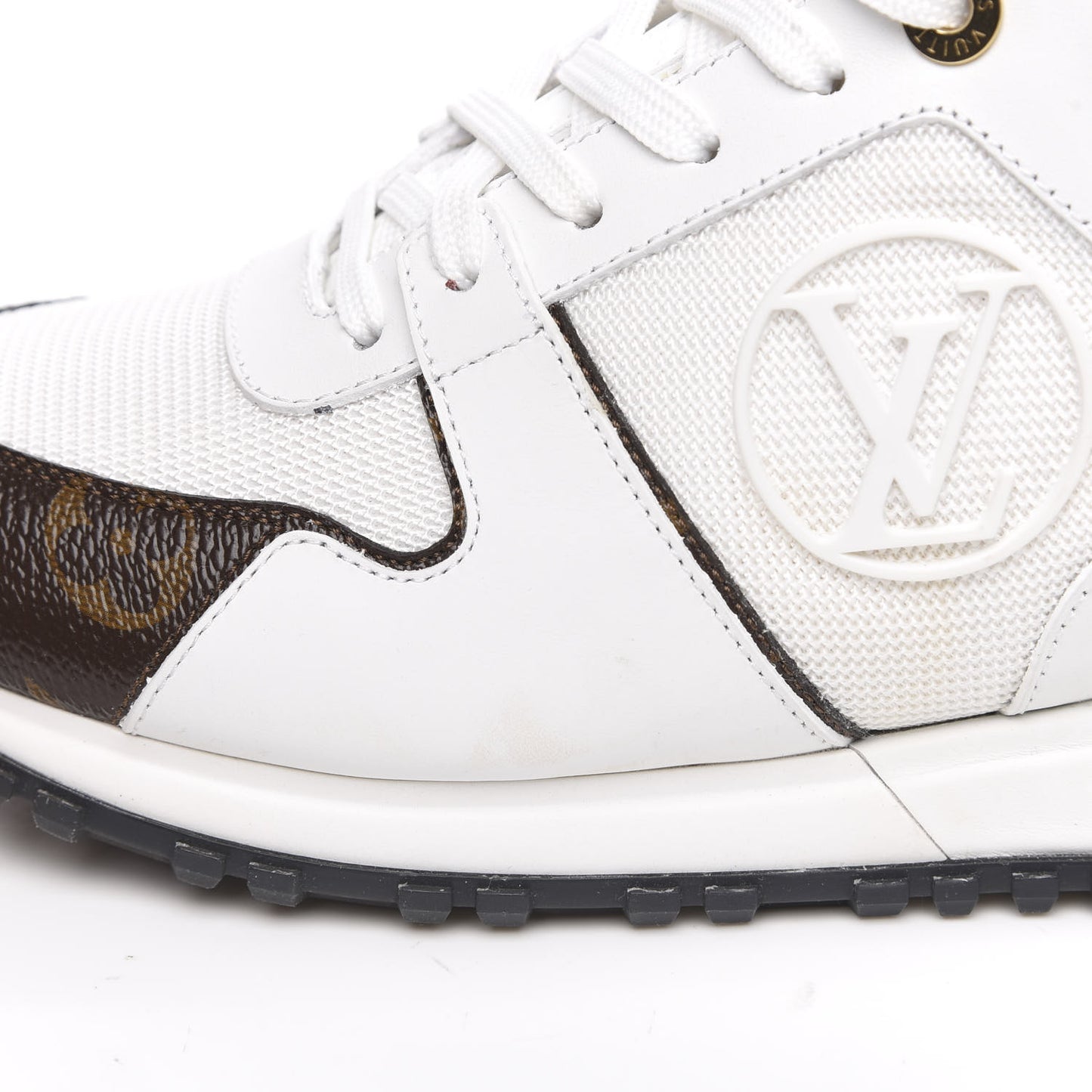 Calfskin Monogram Run Away Sneakers 39 White