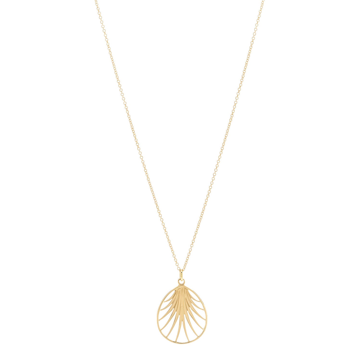 Tiffany 18K Yellow Gold Small Paloma Picasso Villa Paloma Palm Pendant Necklace 1 of 5