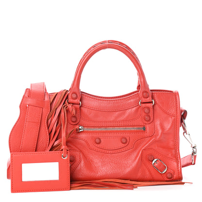 Balenciaga Matte Goatskin Rubber Covered Classic Hardware Mini City Rouge Coquelicot Rouge Braise 1 of 9