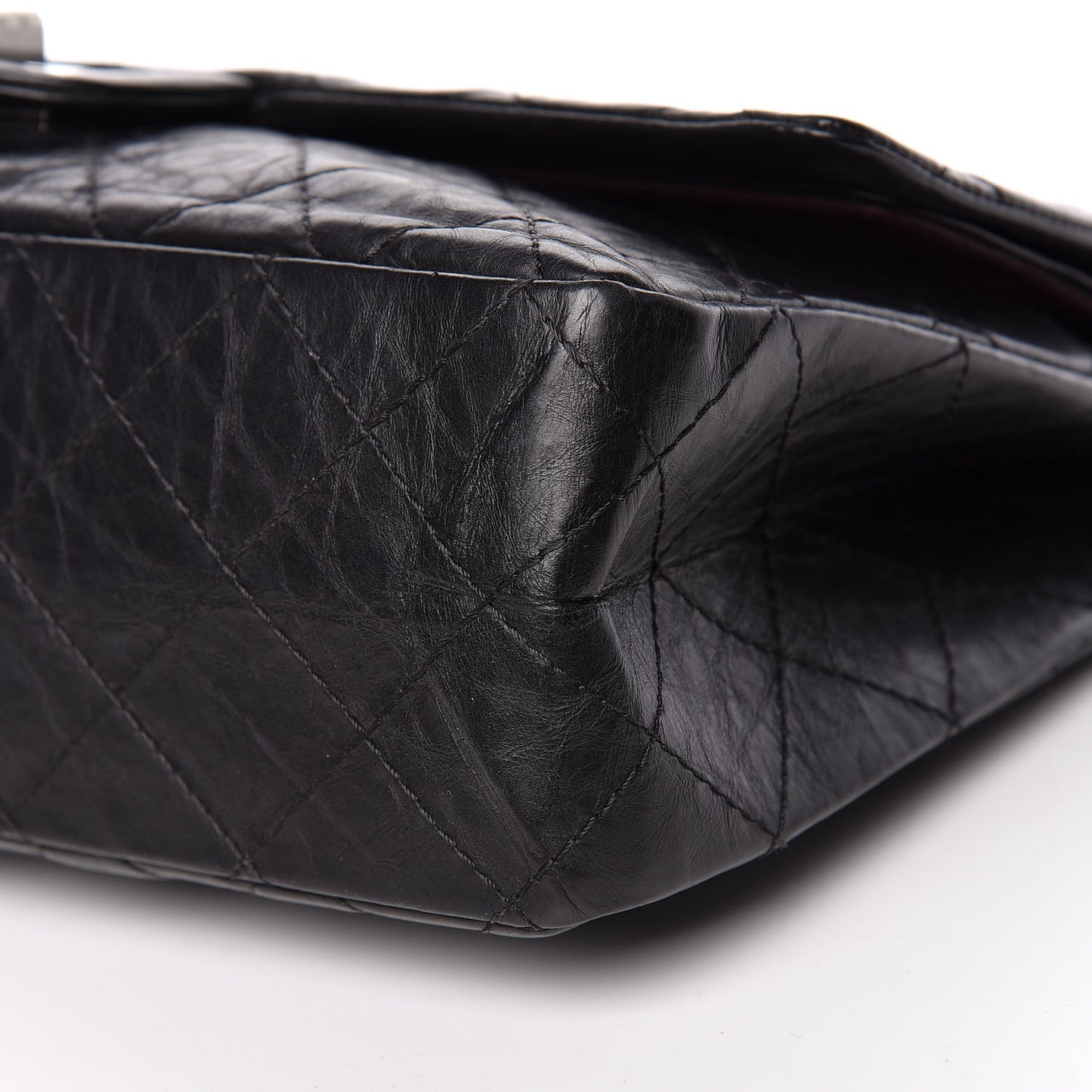 Aged Calfskin Quilted 2.55 Reissue 227 Flap Black
