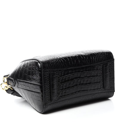Givenchy Calfskin Crocodile Embossed Mini Antigona Black 4 of 10