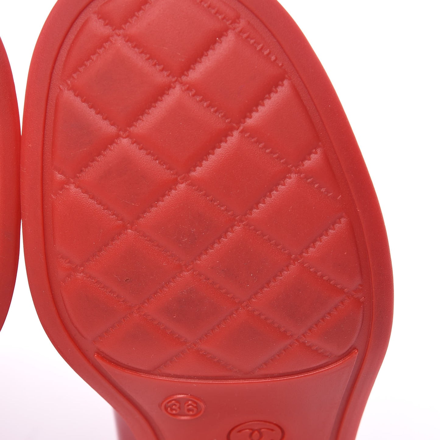 Rubber Camellia Rain Boots 36 Red